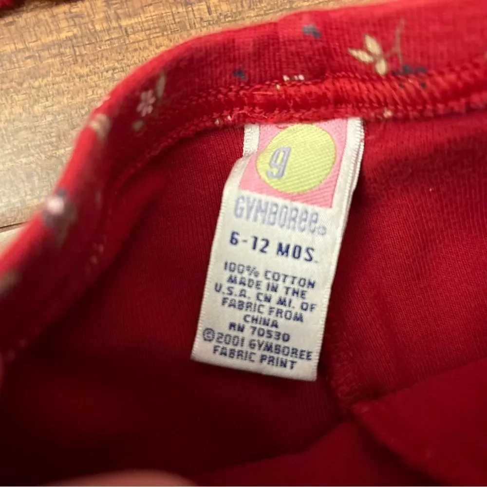 Gymboree vintage y2k 2001 red floral cardigan sweater and leggings set